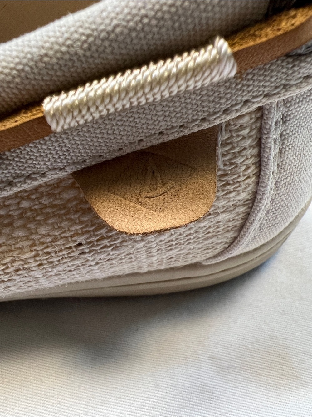 Sperry Women's Light Beige Canvas Moccasins with Brown Laces - Picture 5 of 9